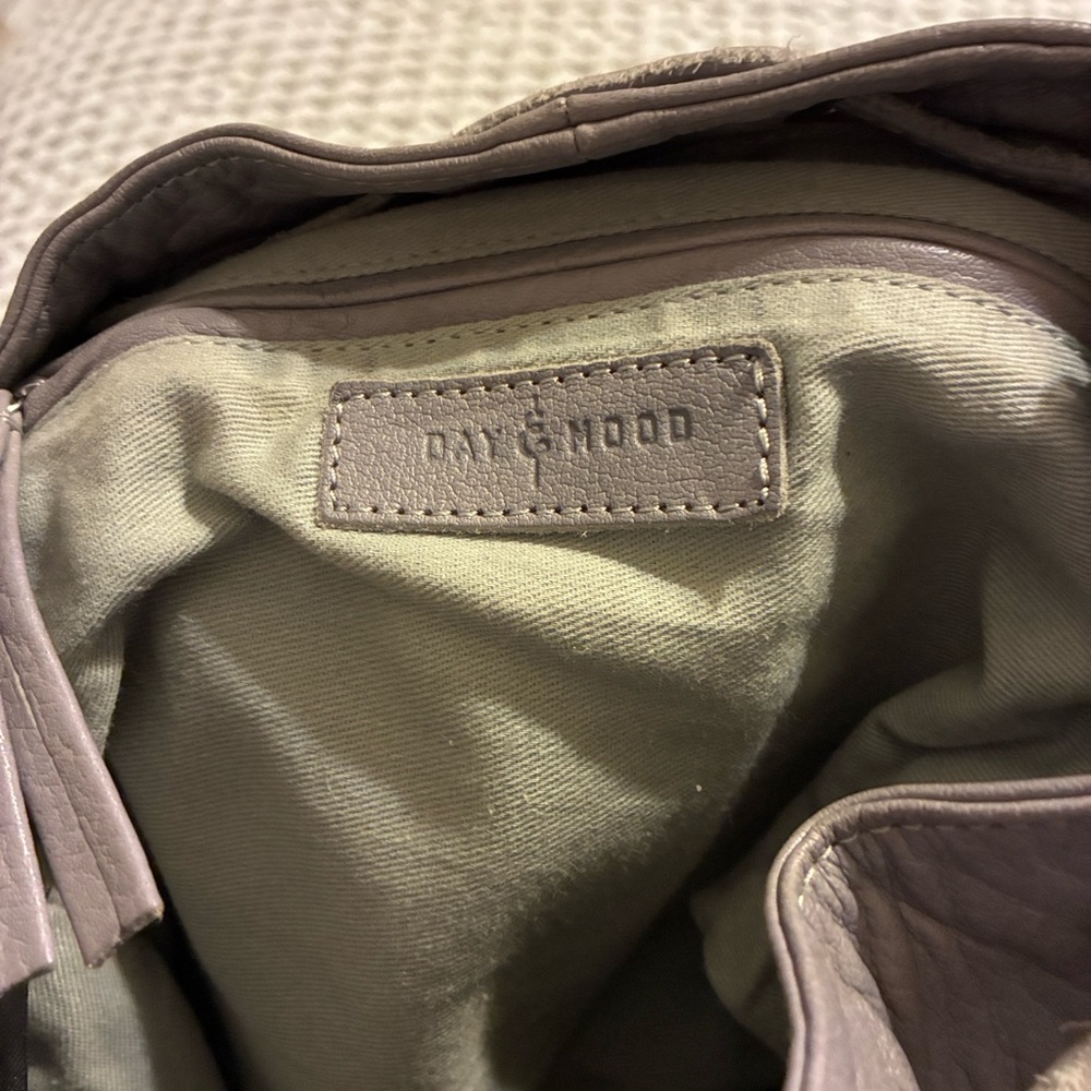 Elegant Day & Mood Gray Leather Backpack - Picture 6 of 15